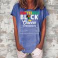 Junenth Womens Black Queen Nutritional Facts Freedom Day Women's Loosen Crew Neck Short Sleeve T-Shirt Blue