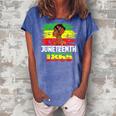 Juneteenth 1865 Independence Day Black Pride Black Women Women's Loosen Crew Neck Short Sleeve T-Shirt Blue