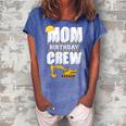 Mom Birthday Crew Construction Worker Hosting Party Women's Loosen Crew Neck Short Sleeve T-Shirt Blue