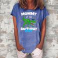 Mommy Of The Birthday Boy Dinosaurrex Anniversary Women's Loosen Crew Neck Short Sleeve T-Shirt Blue