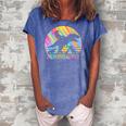 Mommysaurus Dinosaur Vintage Retro 4 Kids Lover Gift Women's Loosen Crew Neck Short Sleeve T-Shirt Blue