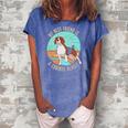 My Best Friend Is A Curious Beagle Gift For Women Men Kids Women's Loosen Crew Neck Short Sleeve T-Shirt Blue