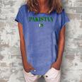 Pakistan Flag Men Women Kids Pakistan Women's Loosen Crew Neck Short Sleeve T-Shirt Blue
