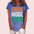 St Patricks Day Beer Drinking Ireland - Irish Mode On Women's Loosen Crew Neck Short Sleeve T-Shirt Blue
