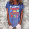 Welcome Back To School School Party 483 Shirt Women's Loosen Crew Neck Short Sleeve T-Shirt Blue