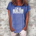 Womens Ask Me For My Card I Am A Realtor Real Estate Women's Loosen Crew Neck Short Sleeve T-Shirt Blue