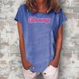 Womens Gift For A Proud Glammy Or Grandma Pink Typography Women's Loosen Crew Neck Short Sleeve T-Shirt Blue