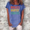 Worlds Okayest Bowler Funny Bowling Lover Vintage Retro Women's Loosen Crew Neck Short Sleeve T-Shirt Blue