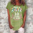10 Years Old Gifts 10Th Birthday Born In 2012 Women Girls V2 Women's Loosen Crew Neck Short Sleeve T-Shirt Green
