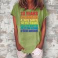13Th Birthday For Boys & Girls 13 Years Of Being Awesome Women's Loosen Crew Neck Short Sleeve T-Shirt Green