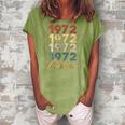 50Th Birthday Born In 1972 Vintage 50 Retro Bday Gift Women's Loosen Crew Neck Short Sleeve T-Shirt Green