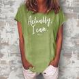 Actually I Can Do All Things Through Christ Philippians 413 Women's Loosen Crew Neck Short Sleeve T-Shirt Green