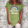 All American Mama- Funny 4Th Of July Family Matching Women's Loosen Crew Neck Short Sleeve T-Shirt Green