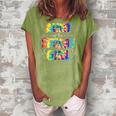 Aunt Of The Birthday Girl Matching Family Tie Dye Women's Loosen Crew Neck Short Sleeve T-Shirt Green