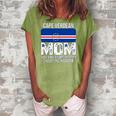 Cape Verdean Mom Cape Verde Flag Design For Mothers Day Women's Loosen Crew Neck Short Sleeve T-Shirt Green