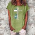 Christian Cross Bible Faith Quote John 316 Women's Loosen Crew Neck Short Sleeve T-Shirt Green