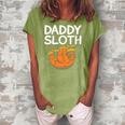 Daddy Sloth Lazy Cute Sloth Father Dad Women's Loosen Crew Neck Short Sleeve T-Shirt Green