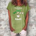 Evolution Of Therex Rawr Chicken Dinosaur Funny Gifts Women's Loosen Crew Neck Short Sleeve T-Shirt Green