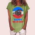 Ferret 4Th Of July For Ferret Lover July 4Th Ferret Mom Dad Women's Loosen Crew Neck Short Sleeve T-Shirt Green