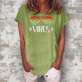 Field Day Vibes Funny Gifts For Teacher Kids Field Day 2022 Vintage Retro Women's Loosen Crew Neck Short Sleeve T-Shirt Green