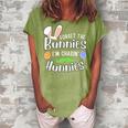 Forget The Bunnies Im Chasing Hunnies Funny Boys Easter Gift Women's Loosen Crew Neck Short Sleeve T-Shirt Green