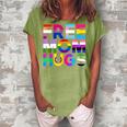 Free Mom Hugs Rainbow Lgbtq Lgbt Pride Month Women's Loosen Crew Neck Short Sleeve T-Shirt Green
