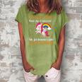 Funny Unicorn Kind Rainbow Graphic Plus Size Women's Loosen Crew Neck Short Sleeve T-Shirt Green