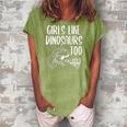 Girls Like Dinosaurs Too Funny Girl Rex Dinosaur Lover Women's Loosen Crew Neck Short Sleeve T-Shirt Green