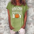 Grandma Of The Birthday Boy Party A Favorite Boy Basketball Women's Loosen Crew Neck Short Sleeve T-Shirt Green