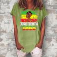 Juneteenth 1865 Independence Day Black Pride Black Women Women's Loosen Crew Neck Short Sleeve T-Shirt Green