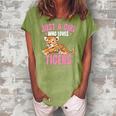 Just A Girl Who Loves Tigers Cute Kawaii Tiger Animal Women's Loosen Crew Neck Short Sleeve T-Shirt Green