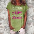 Karate Lover Martial Arts Women Gift Karate Women's Loosen Crew Neck Short Sleeve T-Shirt Green