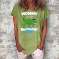 Mommy Of The Birthday Boy Dinosaurrex Anniversary Women's Loosen Crew Neck Short Sleeve T-Shirt Green
