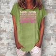 Mud Lovin Camo Wearin Boot Stompin Girls Country Southern Women's Loosen Crew Neck Short Sleeve T-Shirt Green