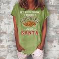 My Kids Think These Cookies Are For Santa 100 Trending Shirt Women's Loosen Crew Neck Short Sleeve T-Shirt Green