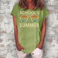 Retro Last Day Of School Schools Out For Summer Teacher Gift V2 Women's Loosen Crew Neck Short Sleeve T-Shirt Green