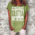 Straight Outta My Fifties 60Th Birthday Gift Party Bd Women's Loosen Crew Neck Short Sleeve T-Shirt Green