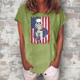 Uncle Sam Skeleton 4Th Of July For Boys And Girls Women's Loosen Crew Neck Short Sleeve T-Shirt Green