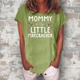 Womens 4Th Of July S For Women Mommy Of The Little Firecracker Women's Loosen Crew Neck Short Sleeve T-Shirt Green