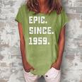 Womens 63Rd Birthday Gift Vintage Epic Since 1959 63 Years Old Women's Loosen Crew Neck Short Sleeve T-Shirt Green