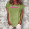 Womens Gift For A Proud Glammy Or Grandma Pink Typography Women's Loosen Crew Neck Short Sleeve T-Shirt Green