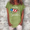 Womens Im His Sparkler Funny 4Th Of July For Women Women's Loosen Crew Neck Short Sleeve T-Shirt Green
