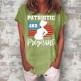 Womens Patriotic And Pregnant Baby Reveal 4Th Of July Pregnancy Women's Loosen Crew Neck Short Sleeve T-Shirt Green