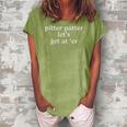 Womens Pitter Patter Lets Get At Er Women's Loosen Crew Neck Short Sleeve T-Shirt Green
