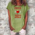 Womens Proud Mom Of A 2022 Graduate Graduation 2022 Mother Red Women's Loosen Crew Neck Short Sleeve T-Shirt Green