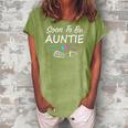 Womens Soon To Be Auntie Est2022 Pregnancy Announcement Gift Women's Loosen Crew Neck Short Sleeve T-Shirt Green