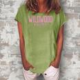 Womens Wildwood New Jersey Nj Vintage Text Pink Print Women's Loosen Crew Neck Short Sleeve T-Shirt Green