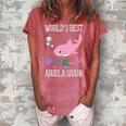 Abuela Grandma Gift Worlds Best Abuela Shark Women's Loosen Crew Neck Short Sleeve T-Shirt Watermelon