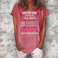 Alda Name Gift And God Said Let There Be Alda Women's Loosen Crew Neck Short Sleeve T-Shirt Watermelon