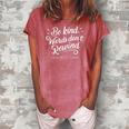 Be Kind Words Dont Rewind Orange Kindness Women's Loosen Crew Neck Short Sleeve T-Shirt Watermelon
